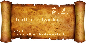 Pirnitzer Lizander névjegykártya